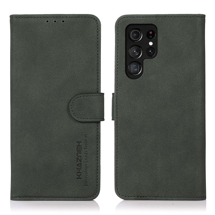 For Samsung Galaxy S25 Ultra 5G KHAZNEH Matte Texture Leather Phone Case(Green) - Galaxy S25 Ultra 5G Cases by buy2fix | Online Shopping UK | buy2fix