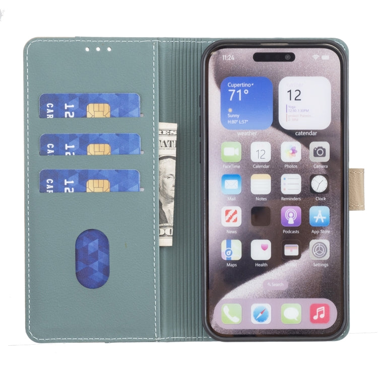 For iPhone 16 Plus Color Matching RFID Anti-theft Leather Phone Case(Green) - iPhone 16 Plus Cases by buy2fix | Online Shopping UK | buy2fix