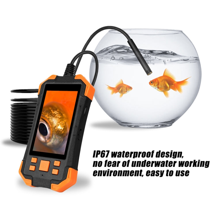 T20 4.3 inch IPS Screen 5.5mm Single Camera IP67 Waterproof Hard Cable Digital Endoscope, Length:3.5m(Black Orange) -  by buy2fix | Online Shopping UK | buy2fix