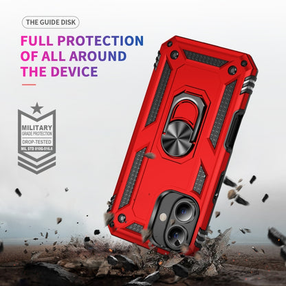 For iPhone 16 Shockproof TPU Hybrid PC Phone Case with Holder(Red) - iPhone 16 Cases by buy2fix | Online Shopping UK | buy2fix