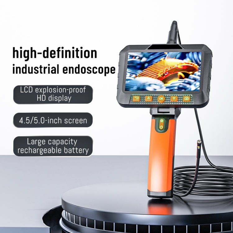 T27 5 inch IPS Color Screen 3.9mm Single Camera Handheld Hard Cable HD Industrial Endoscope, Length:1m(Orange Black) -  by buy2fix | Online Shopping UK | buy2fix