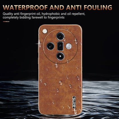 For OPPO Find X7 AZNS Electroplated Frame Crocodile Texture Full Coverage Phone Case(Brown) - Find X7 Cases by AZNS | Online Shopping UK | buy2fix