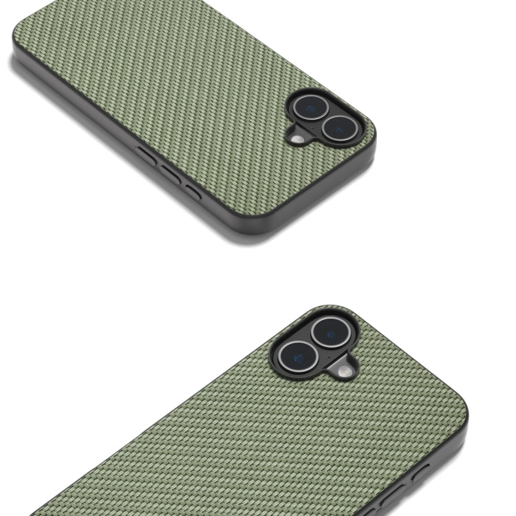 For iPhone 16 Carbon Fiber Texture Protective Phone Case(Green) - iPhone 16 Cases by buy2fix | Online Shopping UK | buy2fix