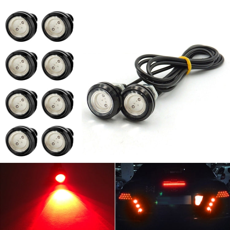 10pcs 23mm 1.5W DC12V Motorcycle Eagle Eye Light Double Lens Strobe Light(Red Light) - Eagle Eye Lights by buy2fix | Online Shopping UK | buy2fix