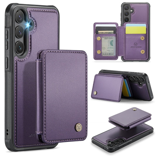 For Samsung Galaxy S23 FE 5G JEEHOOD J05 Business Magnetic Style RFID Leather Phone Case(Purple) - Galaxy S23 FE 5G Cases by JEEHOOD | Online Shopping UK | buy2fix