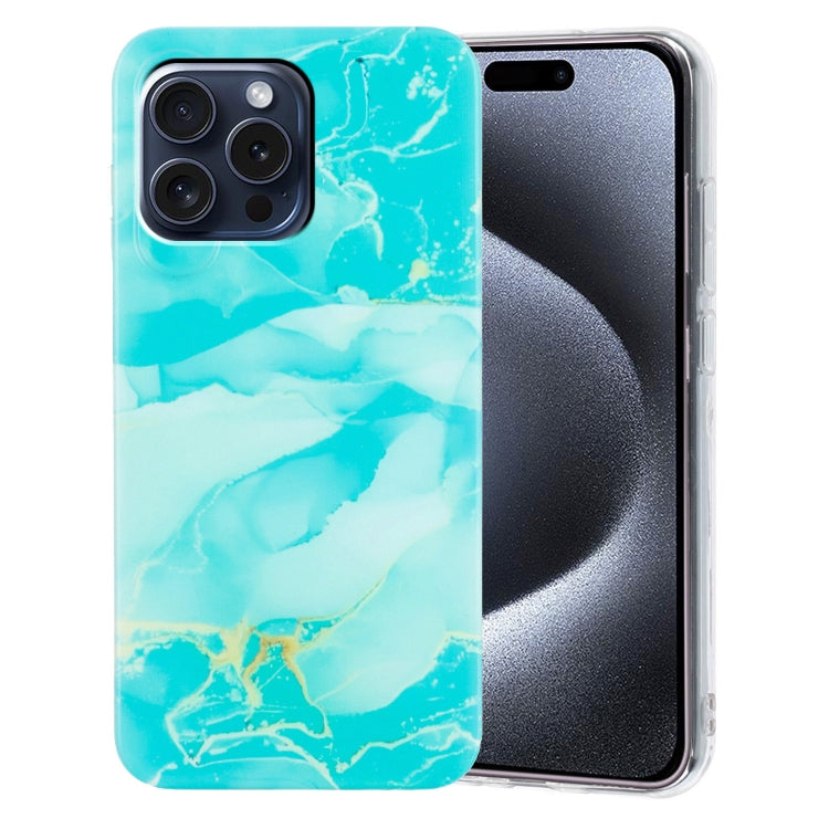 For iPhone 16 Pro IMD Marble TPU Phone Case(Green) - iPhone 16 Pro Cases by buy2fix | Online Shopping UK | buy2fix