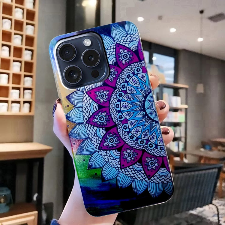 For iPhone 16 Pro Max Colored Drawing Pattern TPU Phone Case(Half-flower) - iPhone 16 Pro Max Cases by buy2fix | Online Shopping UK | buy2fix