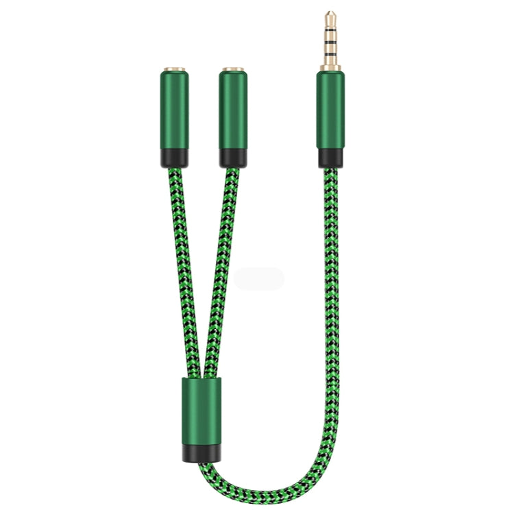 3.5mm Male to Dual 3.5mm Audio + Microphone 2 in 1 Audio Adapter Cable, Length:0.5m(Green) - Video & Audio Cable by imak | Online Shopping UK | buy2fix