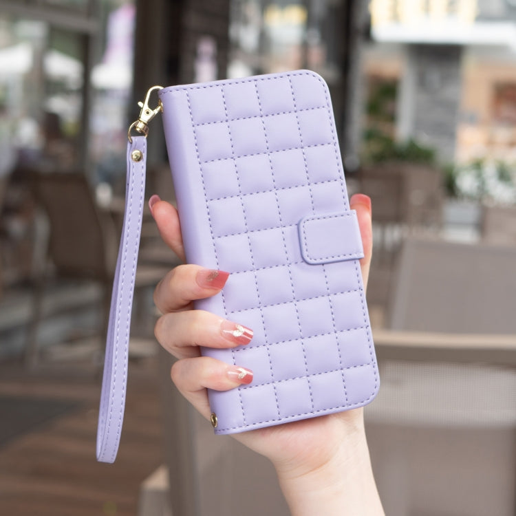 For iPhone 16 Square Texture Leather Phone Case(Purple) - iPhone 16 Cases by buy2fix | Online Shopping UK | buy2fix