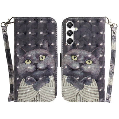 For Samsung Galaxy S25+ 5G 3D Colored Horizontal Flip Leather Phone Case(Hug Cat) - Galaxy S25+ 5G Cases by buy2fix | Online Shopping UK | buy2fix