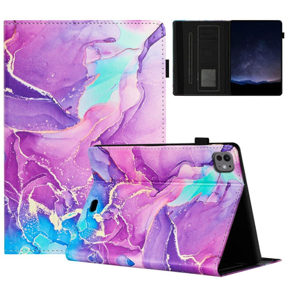 For iPad Air 11 2024 / 2022 / 2020 10.9 Marble Litchi Leather Smart Tablet Case(Purple) - iPad Air 11 2024 Cases by buy2fix | Online Shopping UK | buy2fix