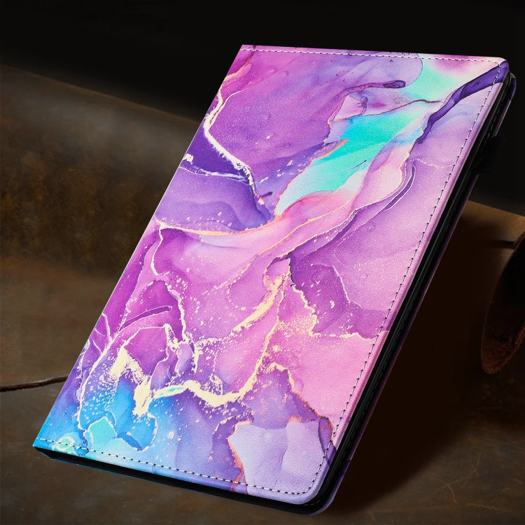 For iPad Air 11 2024 / 2022 / 2020 10.9 Marble Litchi Leather Smart Tablet Case(Purple) - iPad Air 11 2024 Cases by buy2fix | Online Shopping UK | buy2fix