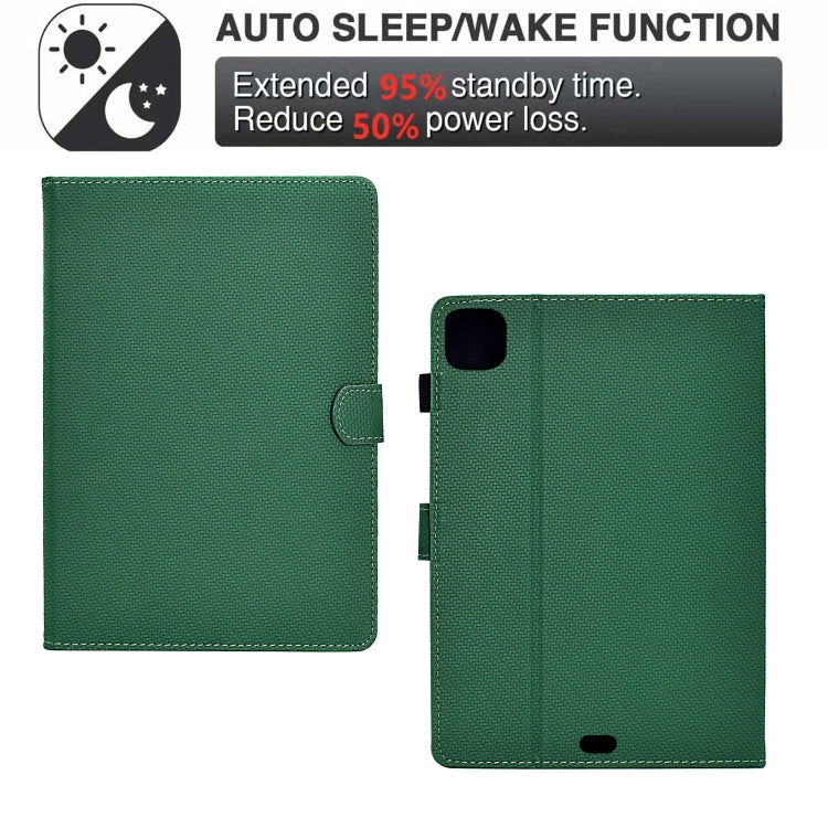 For iPad Air 11 2024 Solid Color Fiber Texture Smart Tablet Leather Case(Green) - iPad Air 11 2024 Cases by buy2fix | Online Shopping UK | buy2fix