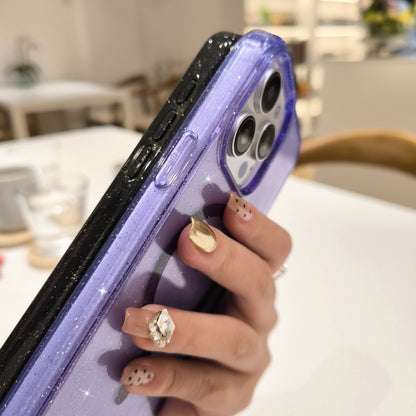 For iPhone 16 Pro Glitter Powder TPU Hybrid PC MagSafe Phone Case(Purple) - iPhone 16 Pro Cases by buy2fix | Online Shopping UK | buy2fix