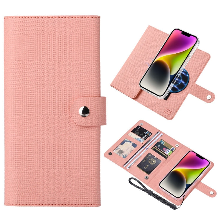 For iPhone 14 Plus ViLi GHA-C Series RFID MagSafe Magnetic Flip Leather Phone Case(Pink) - iPhone 14 Plus Cases by ViLi | Online Shopping UK | buy2fix