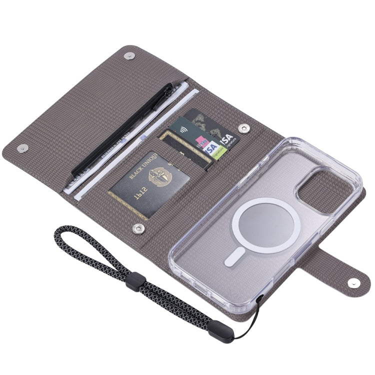 For iPhone 16 Pro Max ViLi GHB-C Series RFID MagSafe Magnetic Flip Leather Phone Case(Grey) - iPhone 16 Pro Max Cases by ViLi | Online Shopping UK | buy2fix