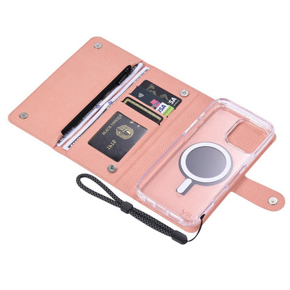 For iPhone 15 Plus ViLi GHB-C Series RFID MagSafe Magnetic Flip Leather Phone Case(Pink) - iPhone 15 Plus Cases by ViLi | Online Shopping UK | buy2fix