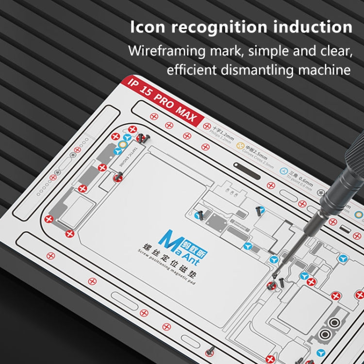 For iPhone 15 Plus MaAnt Double-sided Screw Positioning Flexible Soft Magnetic Pad - Magnetic Screws Mat by buy2fix | Online Shopping UK | buy2fix