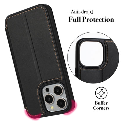 For iPhone 16 Pro Magnetic Armor Series RFID Card Slots Leather Phone Case(Orange) - iPhone 16 Pro Cases by buy2fix | Online Shopping UK | buy2fix