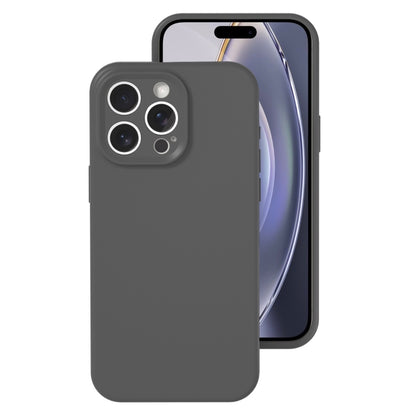 For iPhone 16 Pro Precise Hole Liquid Silicone Jelly Color Full Coverage Phone Case(Carbon Gray) - iPhone 16 Pro Cases by buy2fix | Online Shopping UK | buy2fix