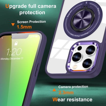 For iPhone 16 Pro Max Magnetic Rotating Ring Holder Phone Case(Dark Purple) - iPhone 16 Pro Max Cases by buy2fix | Online Shopping UK | buy2fix