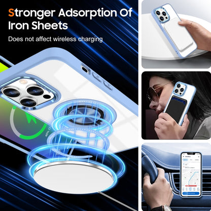 For iPhone 16 Pro Magnetic Rotating Ring Holder Phone Case(Light Blue) - iPhone 16 Pro Cases by buy2fix | Online Shopping UK | buy2fix