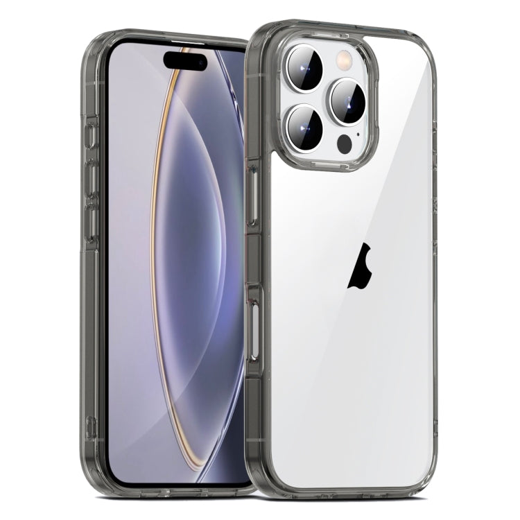 For iPhone 16 Pro PC Hybrid TPU Full Coverage Shockproof Phone Case(Transparent Black) - iPhone 16 Pro Cases by buy2fix | Online Shopping UK | buy2fix