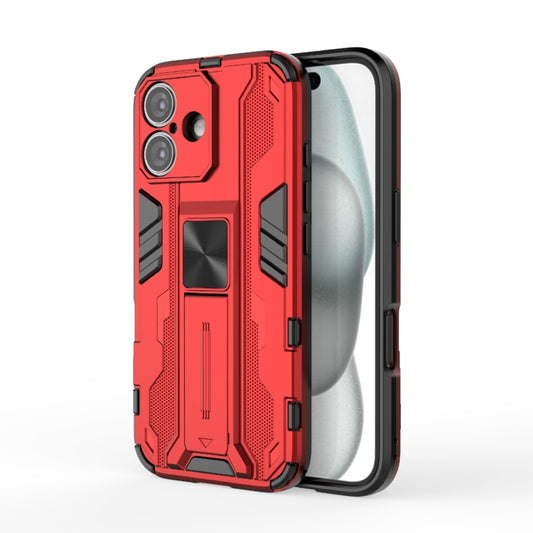 For iPhone 16 Supersonic PC + TPU Holder Phone Case(Red) - iPhone 16 Cases by buy2fix | Online Shopping UK | buy2fix