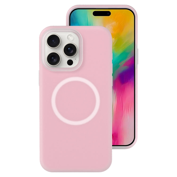 For iPhone 16 Pro Max Jelly Liquid Silicone MagSafe Magnetic Phone Case(Sand Pink) - iPhone 16 Pro Max Cases by buy2fix | Online Shopping UK | buy2fix