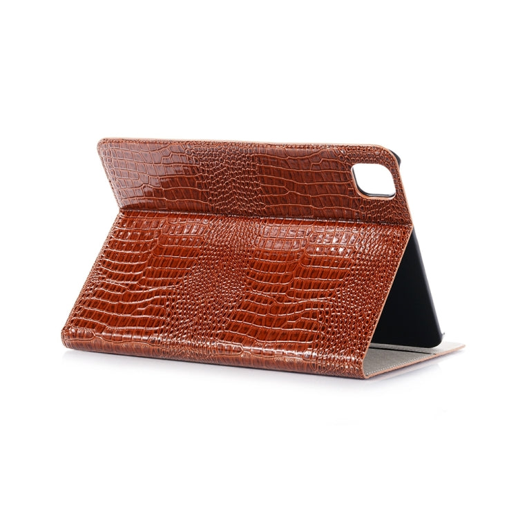 For iPad Pro 13  2024 Crocodile Texture Leather Tablet Case(Brown) - iPad Pro 13 2024 Cases by buy2fix | Online Shopping UK | buy2fix