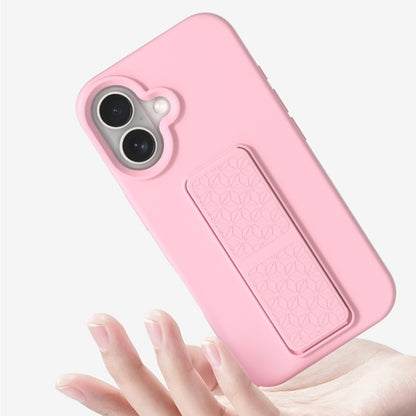 For iPhone 16 Pro Liquid Silicone Holder Phone Case(Pink) - iPhone 16 Pro Cases by buy2fix | Online Shopping UK | buy2fix