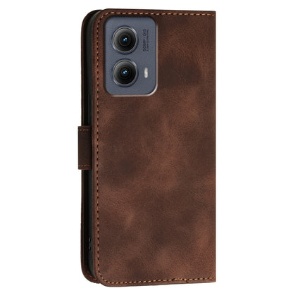 For Motorola Edge 2024 5G Global YX0080 Grid Butterfly Embossed Pattern Flip Leather Phone Case with Lanyard(Coffee) - Motorola Cases by buy2fix | Online Shopping UK | buy2fix