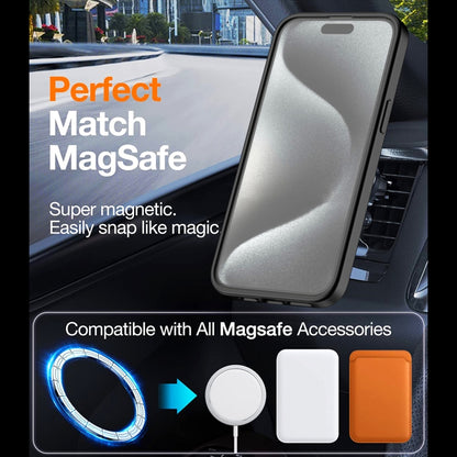 For iPhone 15 Pro Max TPU Hybrid PC Inner Magnetic MagSafe Phone Case(Grey) - iPhone 15 Pro Max Cases by buy2fix | Online Shopping UK | buy2fix