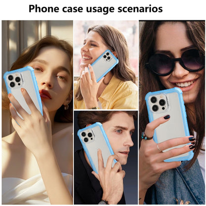 For iPhone 16 Pro Max Transparent Matte TPU Hybrid PC 3-in-1 Phone Case(Blue) - iPhone 16 Pro Max Cases by buy2fix | Online Shopping UK | buy2fix