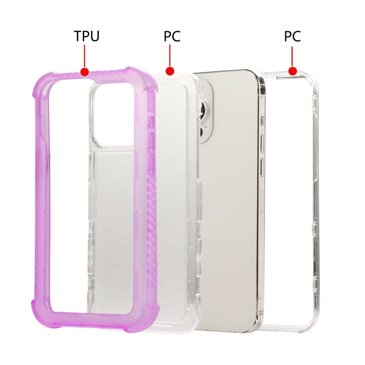 For iPhone 16 Plus Transparent Matte TPU Hybrid PC 3-in-1 Phone Case(Orange) - iPhone 16 Plus Cases by buy2fix | Online Shopping UK | buy2fix