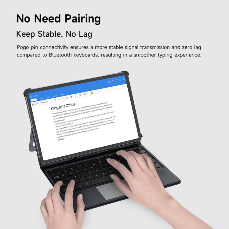 Ulefone Pogo Pin Smart Keyboard & Tablet Leather Case For Tab A11 Pro(Grey) - Others Keyboard by Ulefone | Online Shopping UK | buy2fix