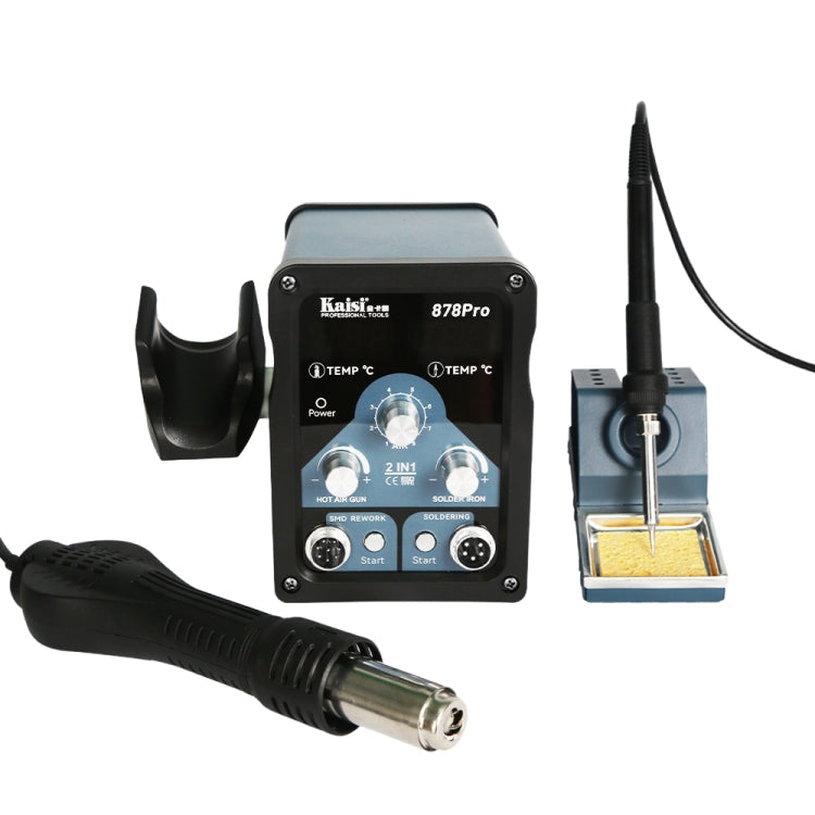 Kaisi 878Pro 2 in 1 Smart Sleep Lead-free Digital Display Hot Air Gun Soldering Iron Station, Plug:US Plug - Electric Soldering Iron by Kaisi | Online Shopping UK | buy2fix