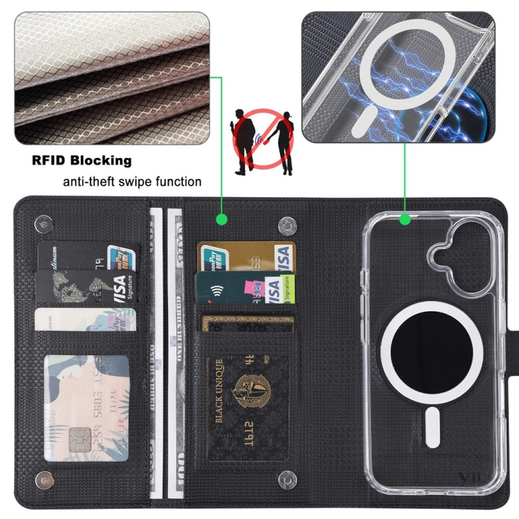 For Samsung Galaxy S24 5G ViLi GHA-C Series RFID MagSafe Magnetic Flip Leather Phone Case(Black) - Galaxy S24 5G Cases by ViLi | Online Shopping UK | buy2fix