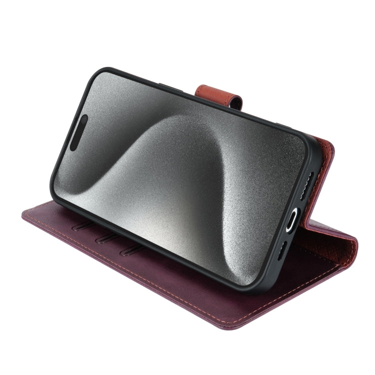 For iPhone 16 Pro Max N.BEKUS CSJ-P1 Solid Color Leather Phone Case(Wine Red) - iPhone 16 Pro Max Cases by N.BEKUS | Online Shopping UK | buy2fix