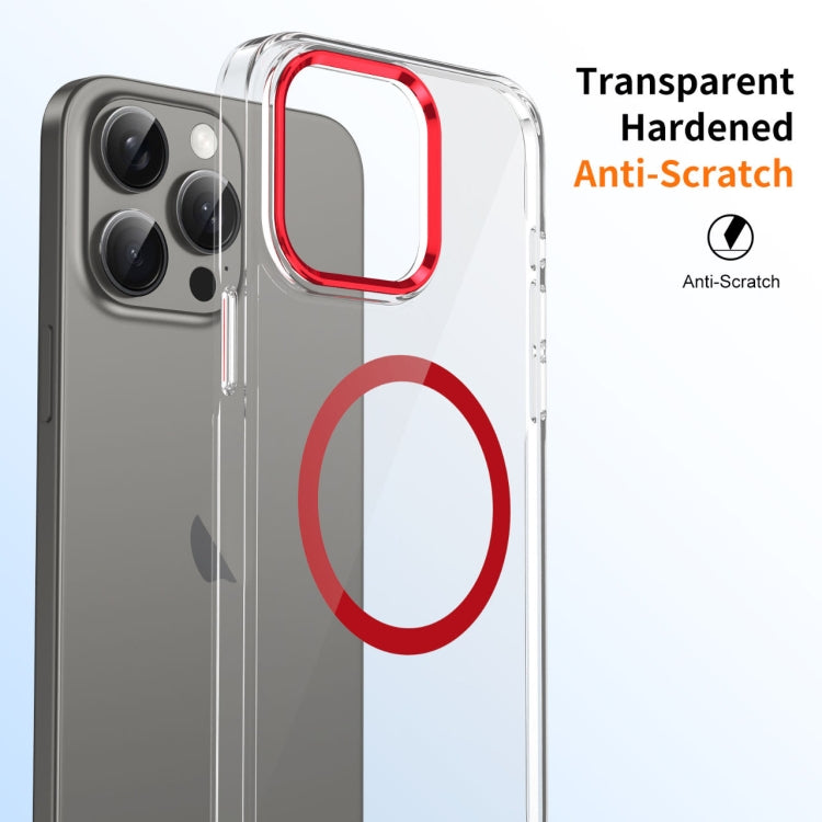 For iPhone 16 Pro Max Ice Feel HD Transparent MagSafe PC Full Coverage Phone Case(Red) - iPhone 16 Pro Max Cases by buy2fix | Online Shopping UK | buy2fix