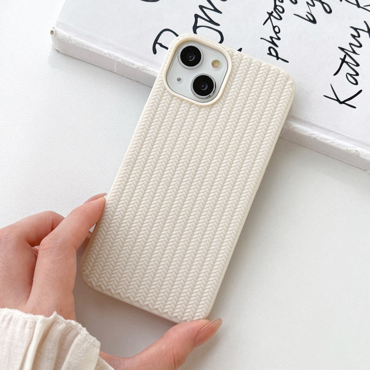 For iPhone 16 Pro Max Weave Texture TPU Phone Case(White) - iPhone 16 Pro Max Cases by buy2fix | Online Shopping UK | buy2fix