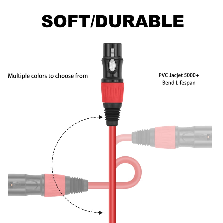 JC1015 XLR 3pin Male to Female Audio Cable, Length:5m(Purple) - Microphone Audio Cable & Connector by buy2fix | Online Shopping UK | buy2fix