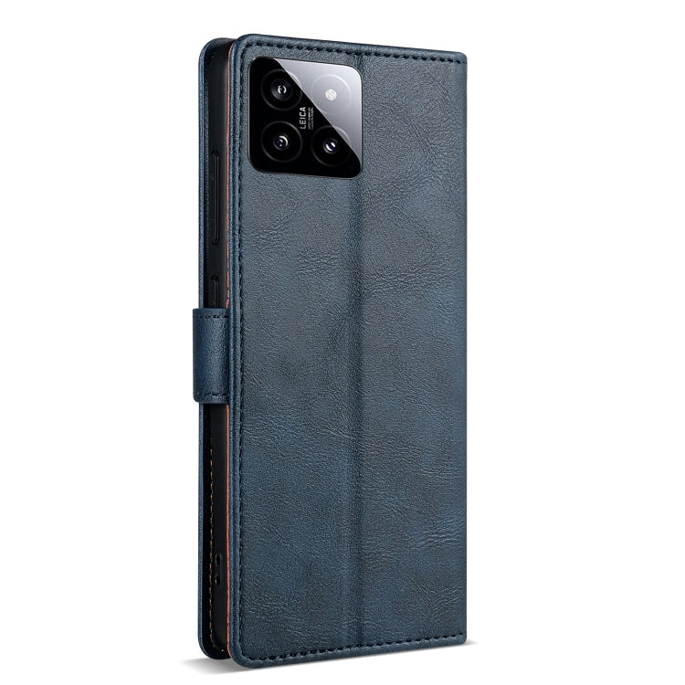 For Xiaomi 14 N.BEKUS CSJ-P1 Solid Color Leather Phone Case(Blue) - 14 Cases by N.BEKUS | Online Shopping UK | buy2fix