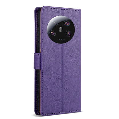 For Xiaomi 14 Ultra N.BEKUS CSJ-P1 Solid Color Leather Phone Case(Purple) - 14 Ultra Cases by N.BEKUS | Online Shopping UK | buy2fix