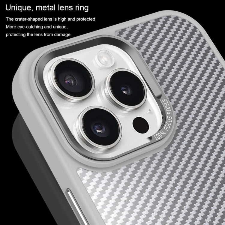 For iPhone 14 Carbon Fiber Texture MagSafe Magnetic Shockproof Phone Case(Grey) - iPhone 14 Cases by buy2fix | Online Shopping UK | buy2fix