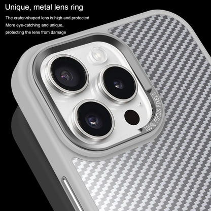 For iPhone 12 Pro Carbon Fiber Texture MagSafe Magnetic Shockproof Phone Case(Grey) - iPhone 12 / 12 Pro Cases by buy2fix | Online Shopping UK | buy2fix