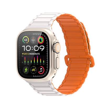 For Apple Watch Series 5 44mm DUX DUCIS KJ Series Magnetic Buckle Silicone Watch Band(Starlight Orange) - Watch Bands by DUX DUCIS | Online Shopping UK | buy2fix