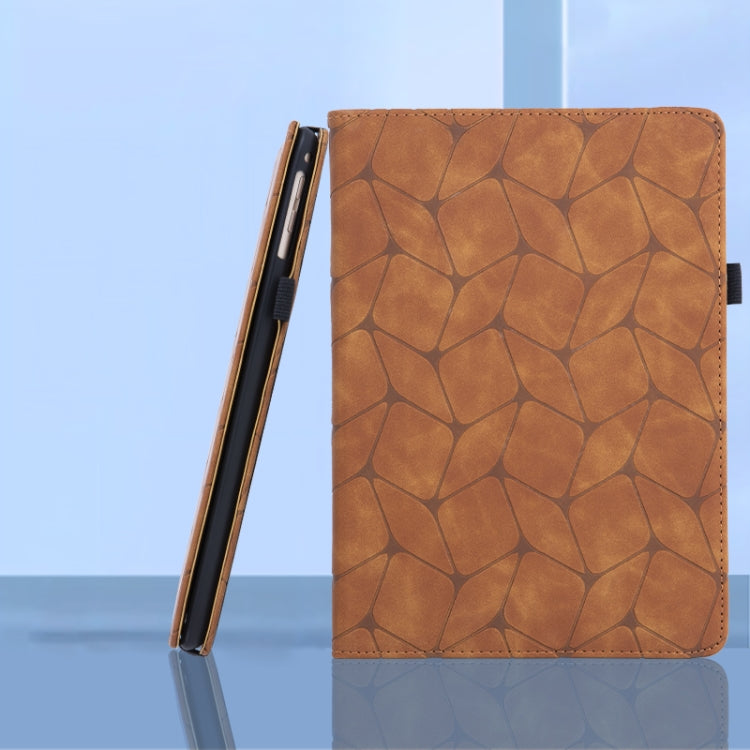 For iPad Air 2024 / Air 2022 10.9 Embossed Geometric Leather Smart Tablet Case(Brown) - iPad Air 11 2024 Cases by buy2fix | Online Shopping UK | buy2fix