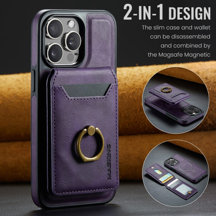 For iPhone 15 Pro Max DG.MING K1 MagSafe Detachable Wallet RFID Back Cover Phone Case(Purple) - iPhone 15 Pro Max Cases by DG.MING | Online Shopping UK | buy2fix