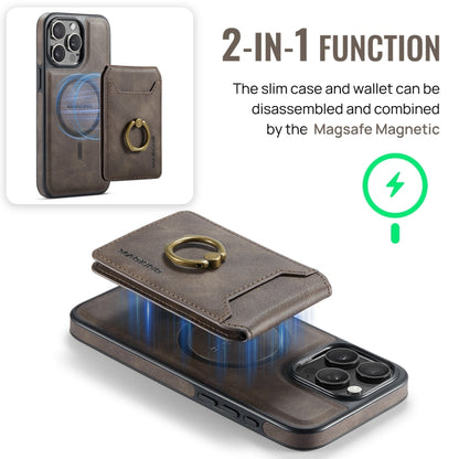 For iPhone 12 DG.MING K1 MagSafe Detachable Wallet RFID Back Cover Phone Case(Coffee) - iPhone 12 / 12 Pro Cases by DG.MING | Online Shopping UK | buy2fix